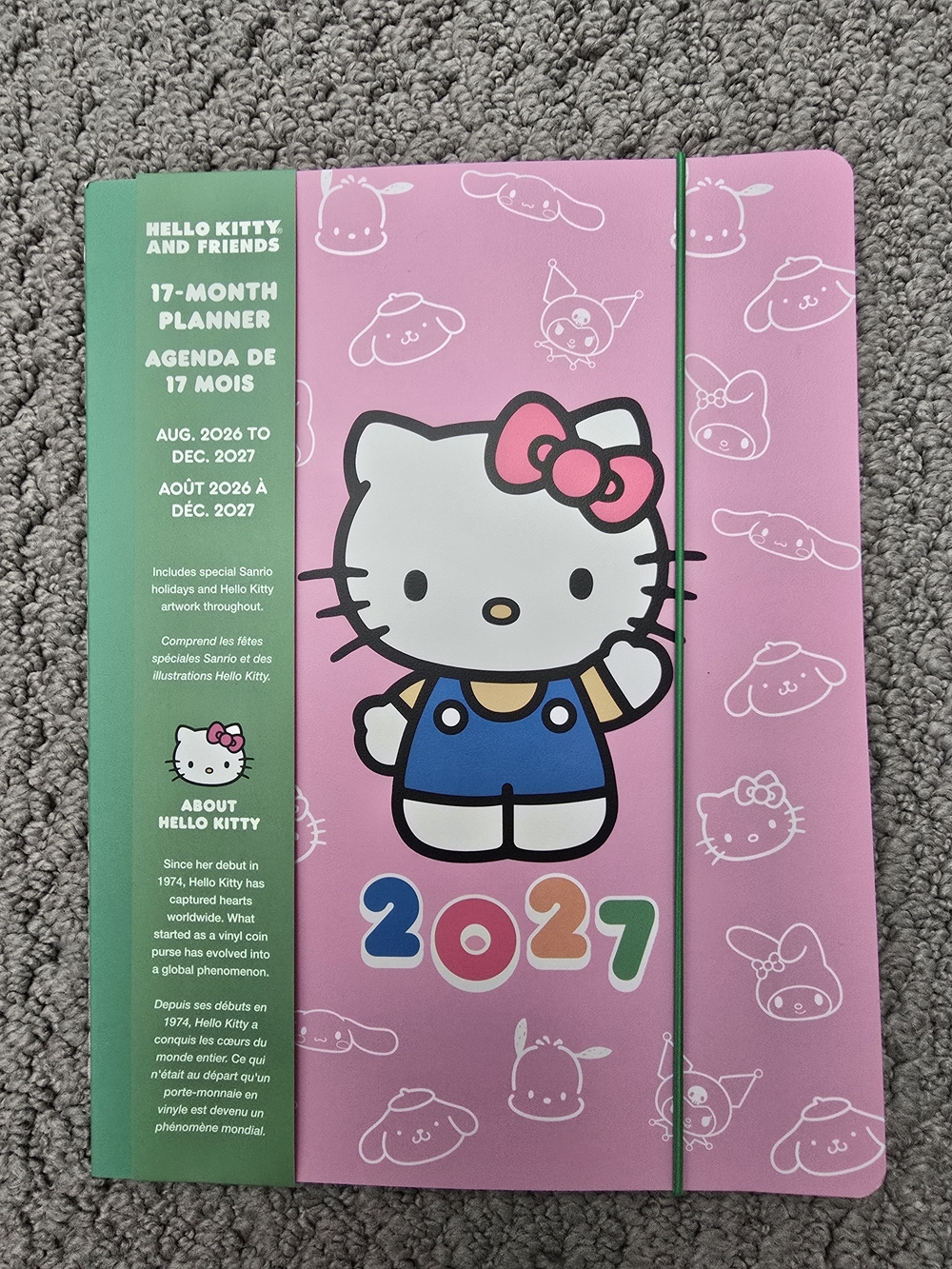 Hello Kitty Pink & Blue 2027 Planner with Elastic Closure